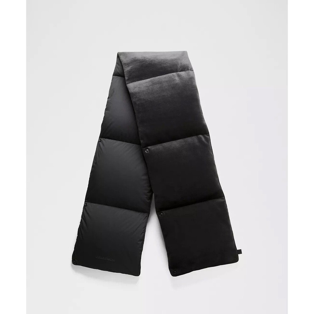 Nwt Lululemon Black Velour Wunder Puff Scarf with Button Close and pockets